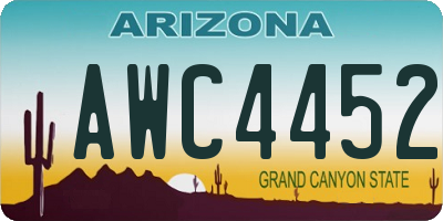 AZ license plate AWC4452