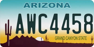 AZ license plate AWC4458