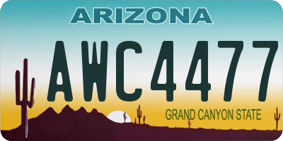 AZ license plate AWC4477