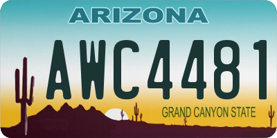 AZ license plate AWC4481