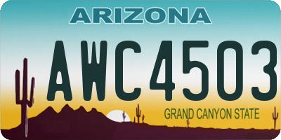 AZ license plate AWC4503