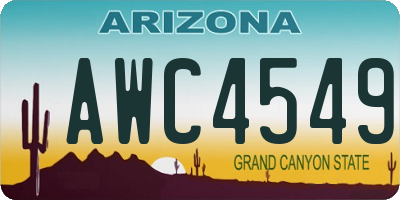 AZ license plate AWC4549