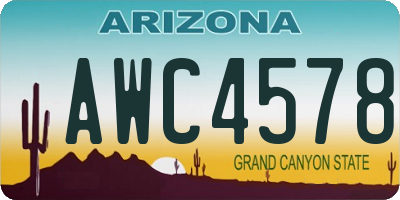 AZ license plate AWC4578
