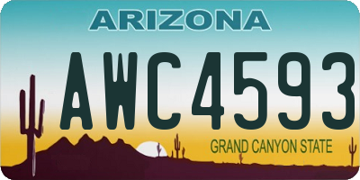 AZ license plate AWC4593