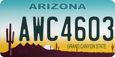 AZ license plate AWC4603