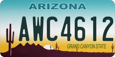 AZ license plate AWC4612