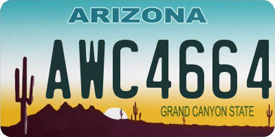 AZ license plate AWC4664