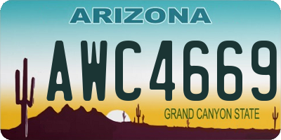 AZ license plate AWC4669