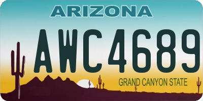 AZ license plate AWC4689