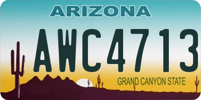 AZ license plate AWC4713
