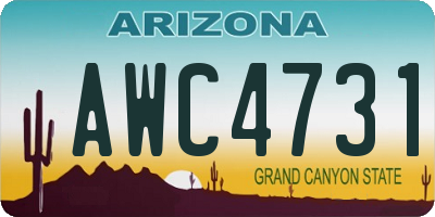 AZ license plate AWC4731