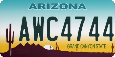 AZ license plate AWC4744