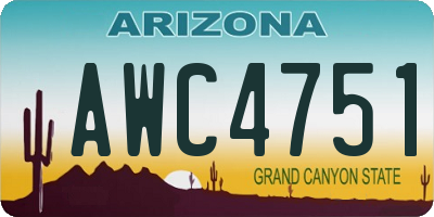 AZ license plate AWC4751