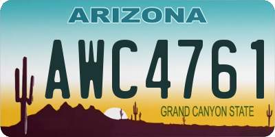AZ license plate AWC4761