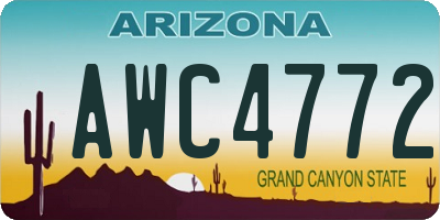 AZ license plate AWC4772