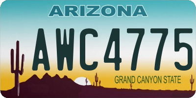 AZ license plate AWC4775