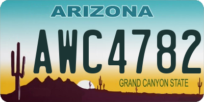 AZ license plate AWC4782