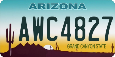 AZ license plate AWC4827