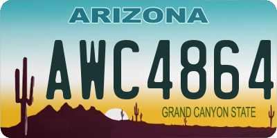 AZ license plate AWC4864