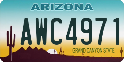 AZ license plate AWC4971