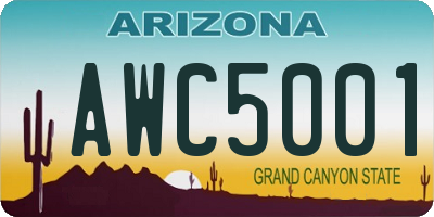 AZ license plate AWC5001