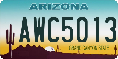 AZ license plate AWC5013