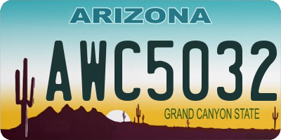 AZ license plate AWC5032