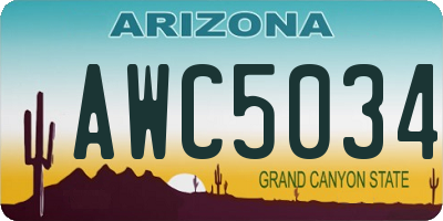 AZ license plate AWC5034