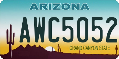 AZ license plate AWC5052
