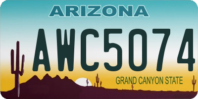 AZ license plate AWC5074