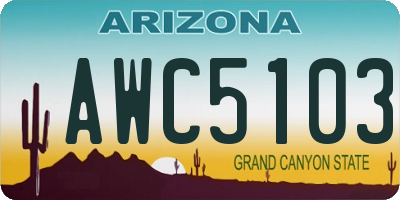 AZ license plate AWC5103