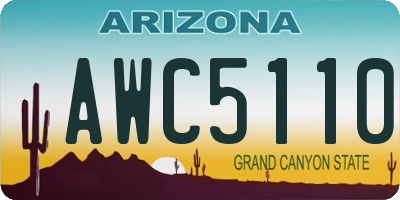 AZ license plate AWC5110