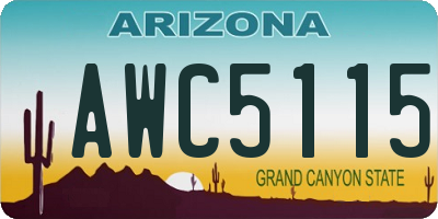 AZ license plate AWC5115