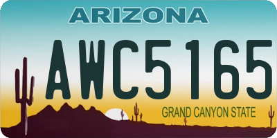 AZ license plate AWC5165