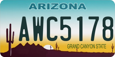 AZ license plate AWC5178