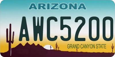 AZ license plate AWC5200