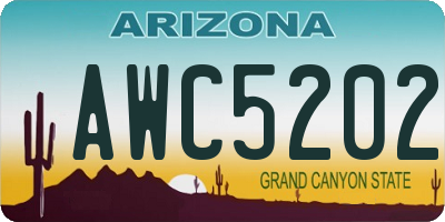 AZ license plate AWC5202