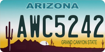 AZ license plate AWC5242