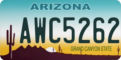 AZ license plate AWC5262