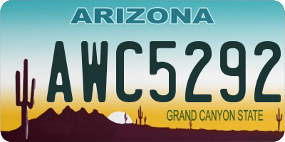 AZ license plate AWC5292