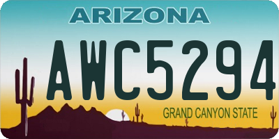 AZ license plate AWC5294