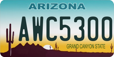 AZ license plate AWC5300
