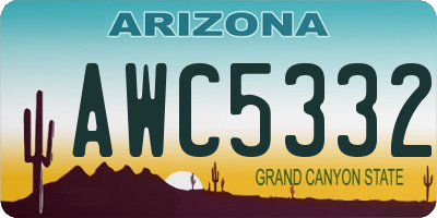 AZ license plate AWC5332