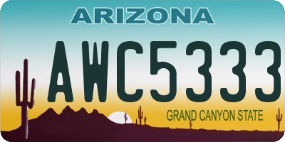 AZ license plate AWC5333