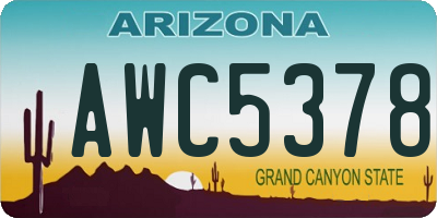 AZ license plate AWC5378