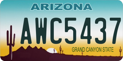 AZ license plate AWC5437