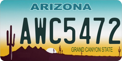 AZ license plate AWC5472