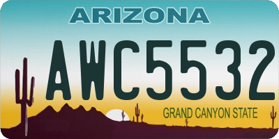AZ license plate AWC5532