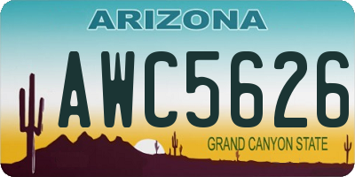 AZ license plate AWC5626