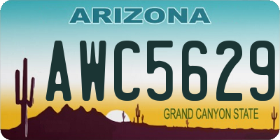AZ license plate AWC5629